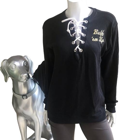 PINK Victoria's Secret Buff 'em Up Colorado Buffaloes Sweater Lace Up Size XS - Picture 1 of 7